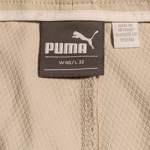Puma Golf Pants Mens 40x32 Tan Khaki Stretch Straight Leg Flat Front Athletic